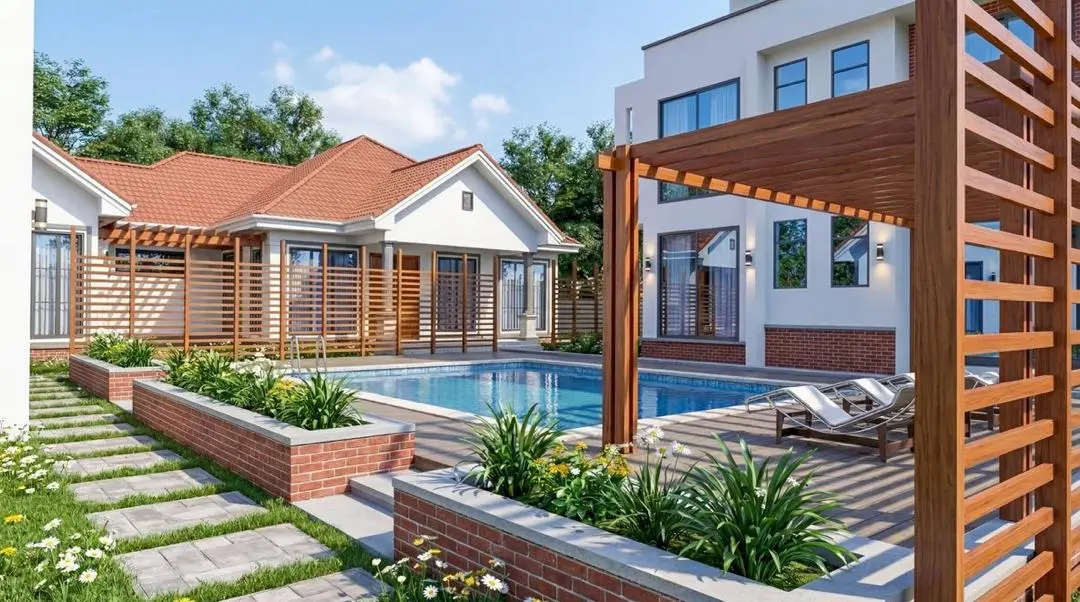 Pool courtyard and modern residences